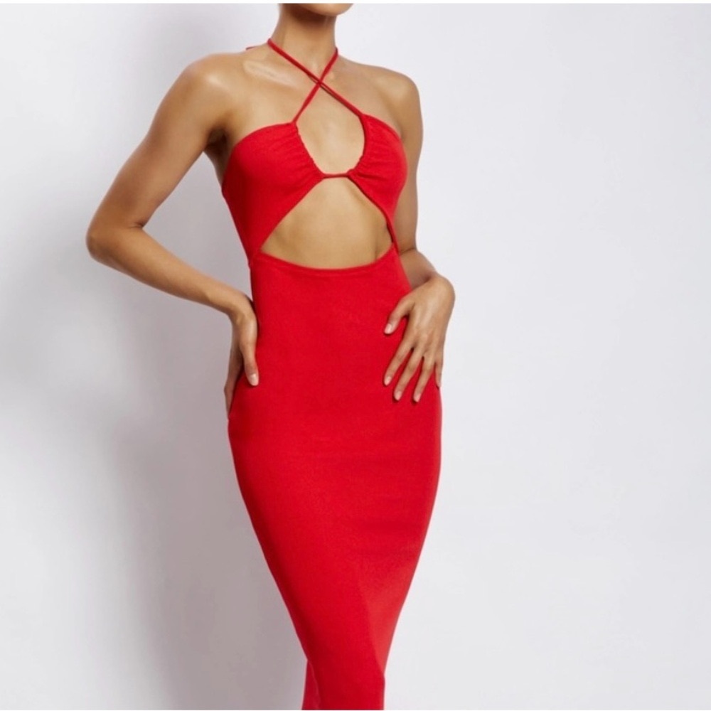 Meshki Maddie Bodycon Halter Dress